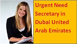 Female secretary in Dubai UAE