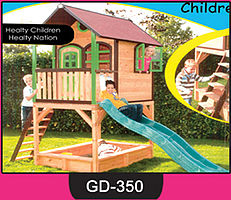 Children Playing House With Slide